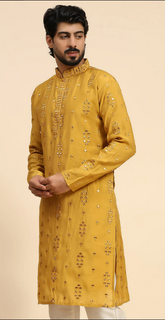 Yellow Mirrorwork Kurta